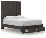 Fraluna Queen Panel Storage Bed with Dresser and Nightstand in Charcoal from Ashley Furniture - Luna Furniture