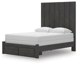 Fraluna Queen Panel Storage Bed with Dresser and Nightstand in Charcoal from Ashley Furniture - Luna Furniture