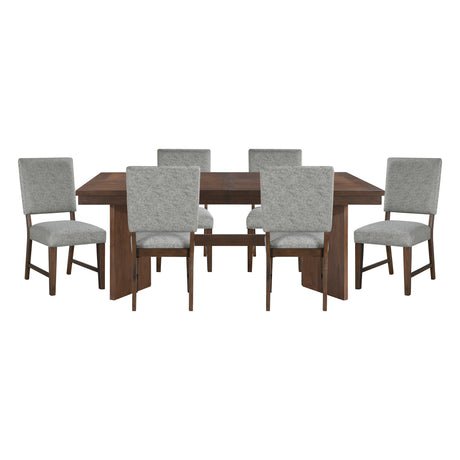 Franco Walnut/Gray 7-Piece 94" Extendable Dining Set from Homelegance - Luna Furniture