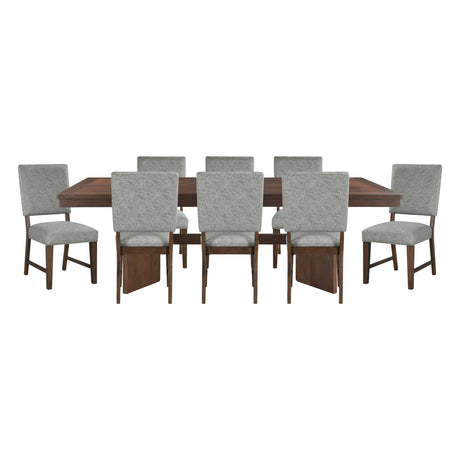 Franco Walnut/Gray 9-Piece 94" Extendable Dining Set from Homelegance - Luna Furniture