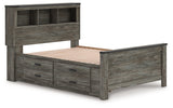Frandern Gray Full Bookcase Storage Platform Bed with 2 Drawers from Ashley Furniture - Luna Furniture