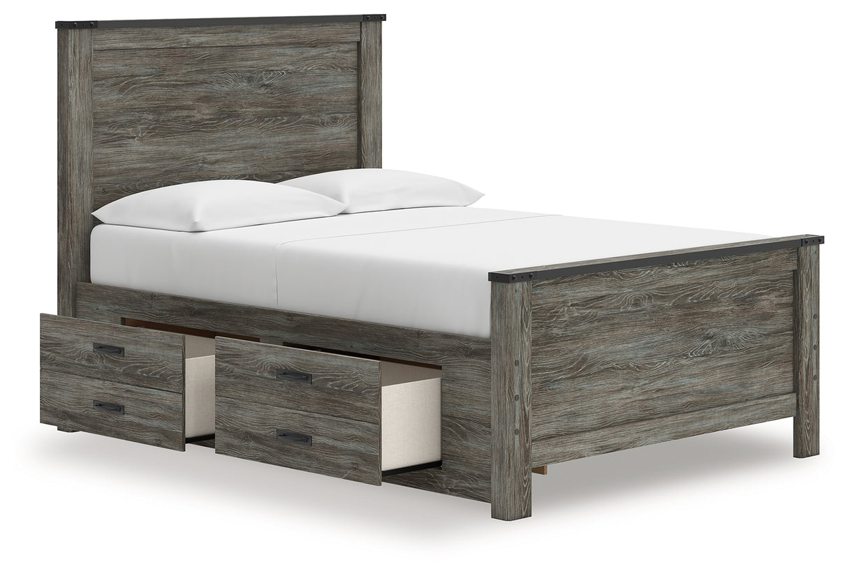 Frandern Gray Full Storage Platform Bed with 2 Drawers from Ashley Furniture - Luna Furniture