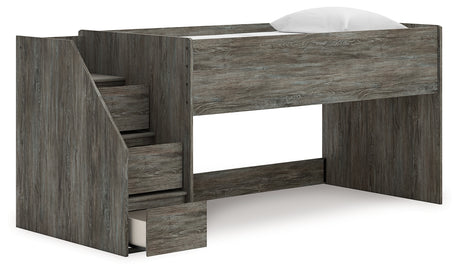 Frandern Gray Twin Loft Bed from Ashley - Luna Furniture