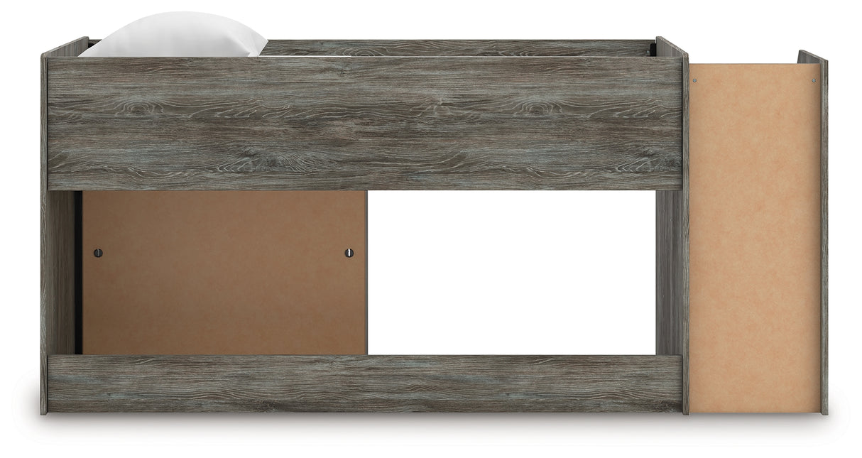 Frandern Gray Twin Loft Bed with Bookcase Storage from Ashley - Luna Furniture