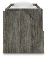 Frandern Gray Twin Loft Bed with Bookcase Storage from Ashley - Luna Furniture