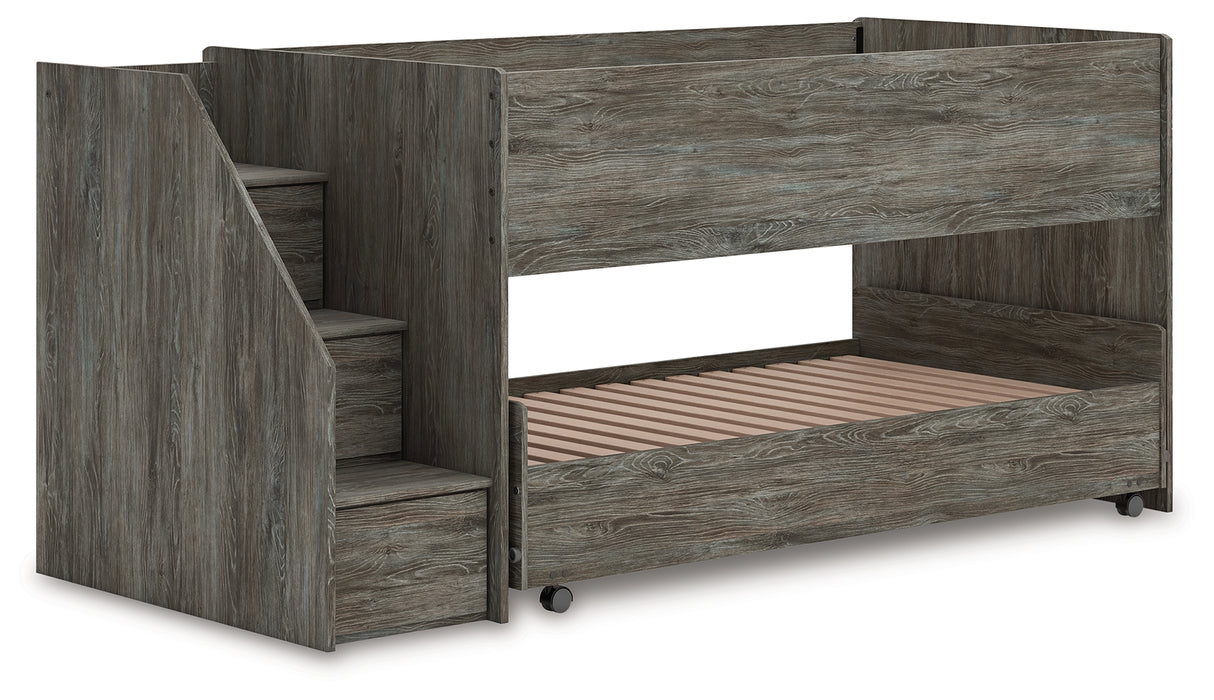 Frandern Gray Twin over Twin Loft Bed from Ashley - Luna Furniture