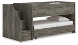 Frandern Gray Twin over Twin Loft Bed from Ashley - Luna Furniture