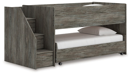 Frandern Gray Twin over Twin Loft Bed from Ashley - Luna Furniture