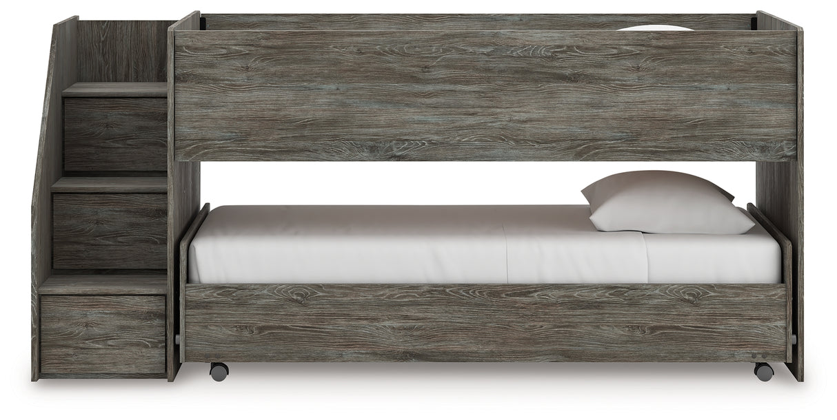 Frandern Gray Twin over Twin Loft Bed from Ashley - Luna Furniture