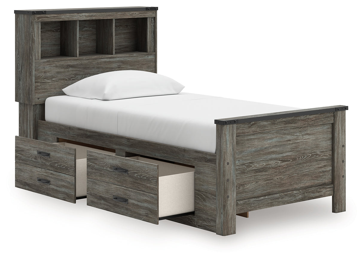 Frandern Twin Bookcase Bed with Storage, Dresser and Mirror from Ashley - Luna Furniture