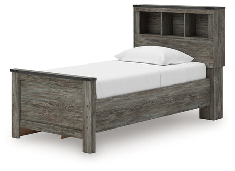 Frandern Twin Bookcase Bed with Storage, Dresser and Mirror from Ashley - Luna Furniture