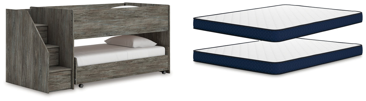 Frandern Twin Over Twin Loft Bed and Mattresses from Ashley - Luna Furniture