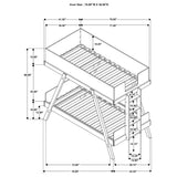Frankie Blue Twin Over Twin Bunk Bed with 7-inch Mattresses from Coaster - Luna Furniture