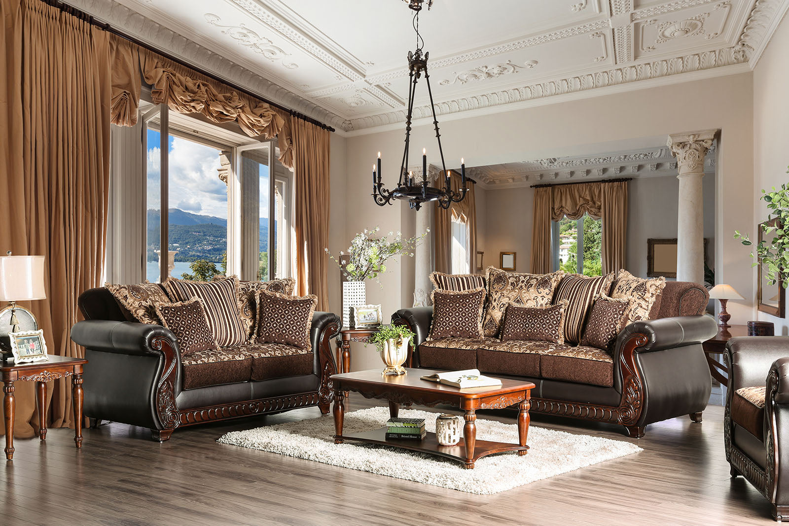 Franklin Dark Brown/Tan Chair – Luna Furniture