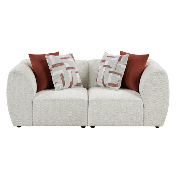 Franz Beige Chenille 3-Piece Modular Loveseat
