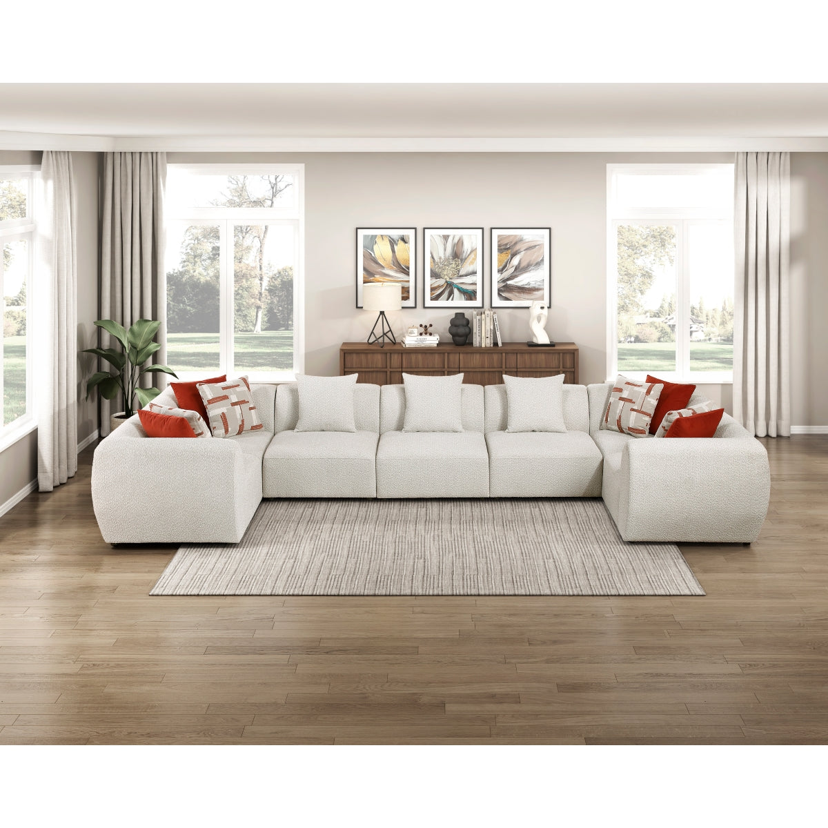 Franz Beige Chenille 7-Piece Modular Sectional from Homelegance - Luna Furniture