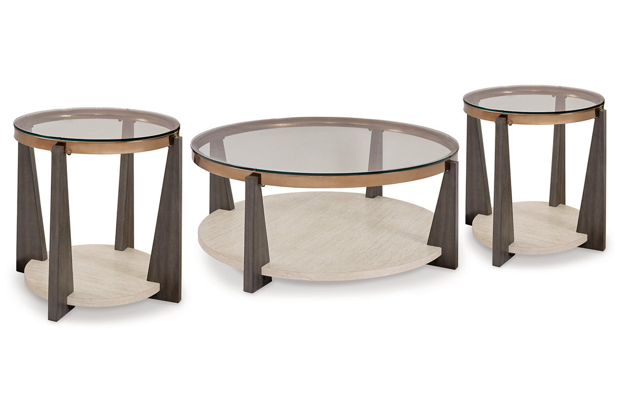 Ashley Frazwa Multi Coffee Table and 2 End Tables – Luna Furniture