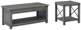 Freedan Coffee Table with 1 End Table in Grayish Brown from Ashley - Luna Furniture