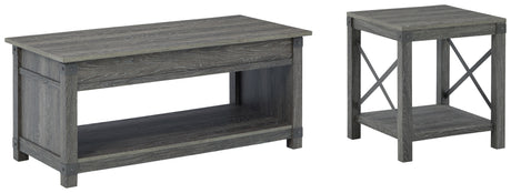 Freedan Coffee Table with 1 End Table in Grayish Brown from Ashley - Luna Furniture