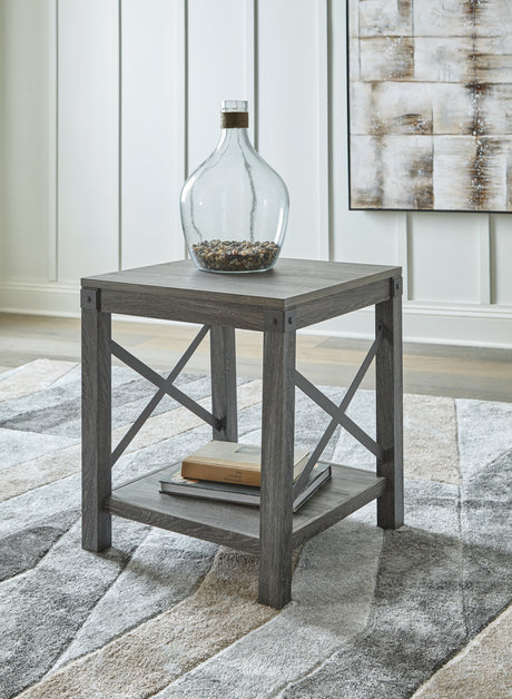 Freedan Coffee Table with 1 End Table in Grayish Brown from Ashley - Luna Furniture