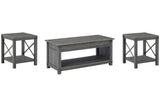 Freedan Grayish Brown Coffee Table and 2 End Tables from Ashley - Luna Furniture