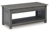Freedan Grayish Brown Lift-top Coffee Table, 2 End Tables and Console from Ashley - Luna Furniture