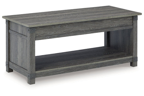 Freedan Grayish Brown Lift-top Coffee Table, 2 End Tables and Console from Ashley - Luna Furniture