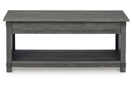 Freedan Grayish Brown Lift-top Coffee Table, 2 End Tables and Console from Ashley - Luna Furniture