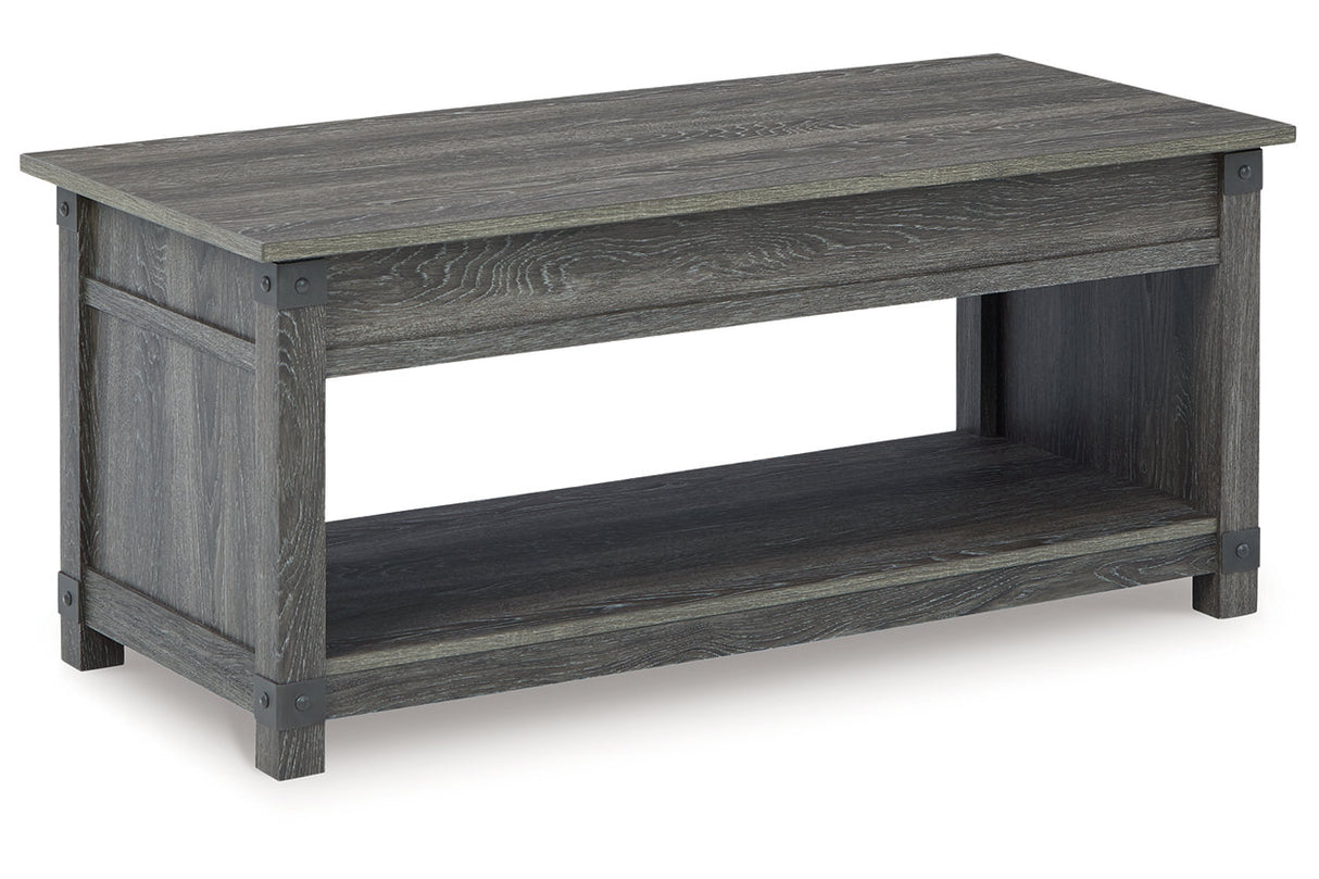 Freedan Grayish Brown Lift-top Coffee Table, 2 End Tables and Console from Ashley - Luna Furniture