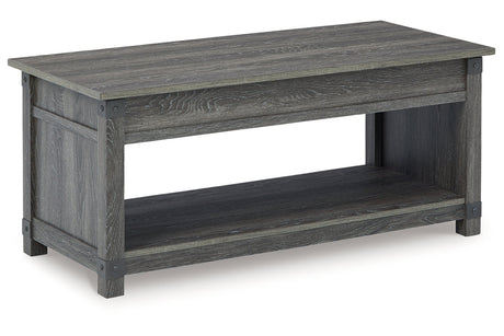 Freedan Grayish Brown Lift-top Coffee Table, 2 End Tables and Console from Ashley - Luna Furniture