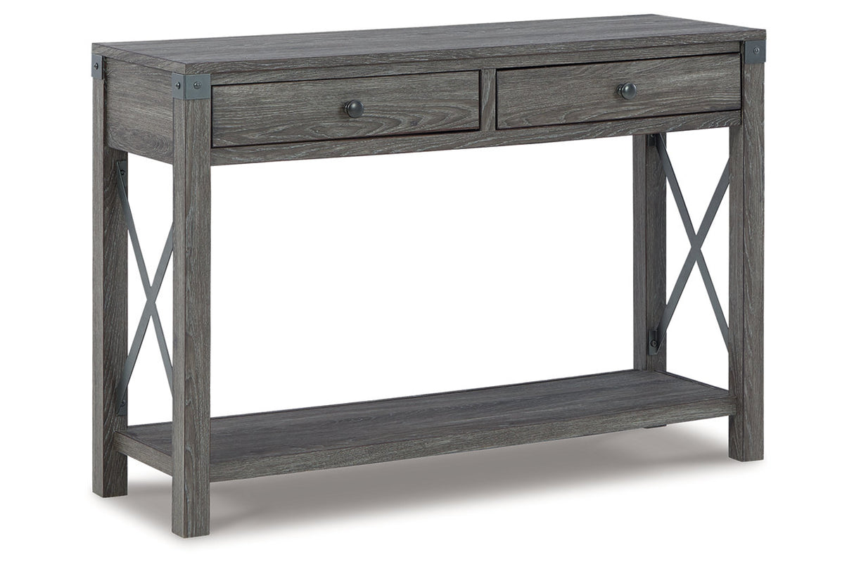 Freedan Grayish Brown Lift-top Coffee Table, 2 End Tables and Console from Ashley - Luna Furniture