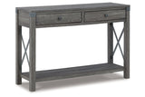 Freedan Grayish Brown Lift-top Coffee Table, 2 End Tables and Console from Ashley - Luna Furniture
