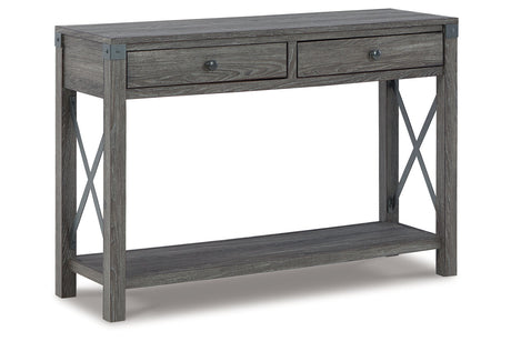 Freedan Grayish Brown Lift-top Coffee Table, 2 End Tables and Console from Ashley - Luna Furniture