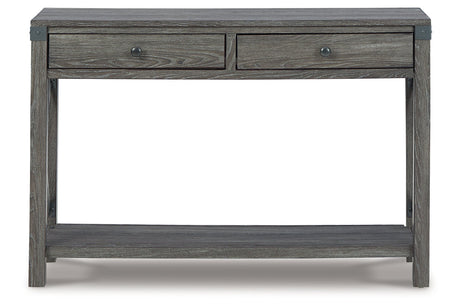 Freedan Grayish Brown Lift-top Coffee Table, 2 End Tables and Console from Ashley - Luna Furniture