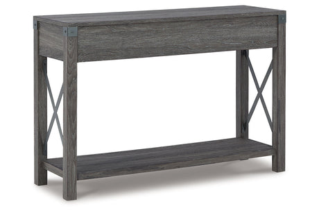 Freedan Grayish Brown Lift-top Coffee Table, 2 End Tables and Console from Ashley - Luna Furniture