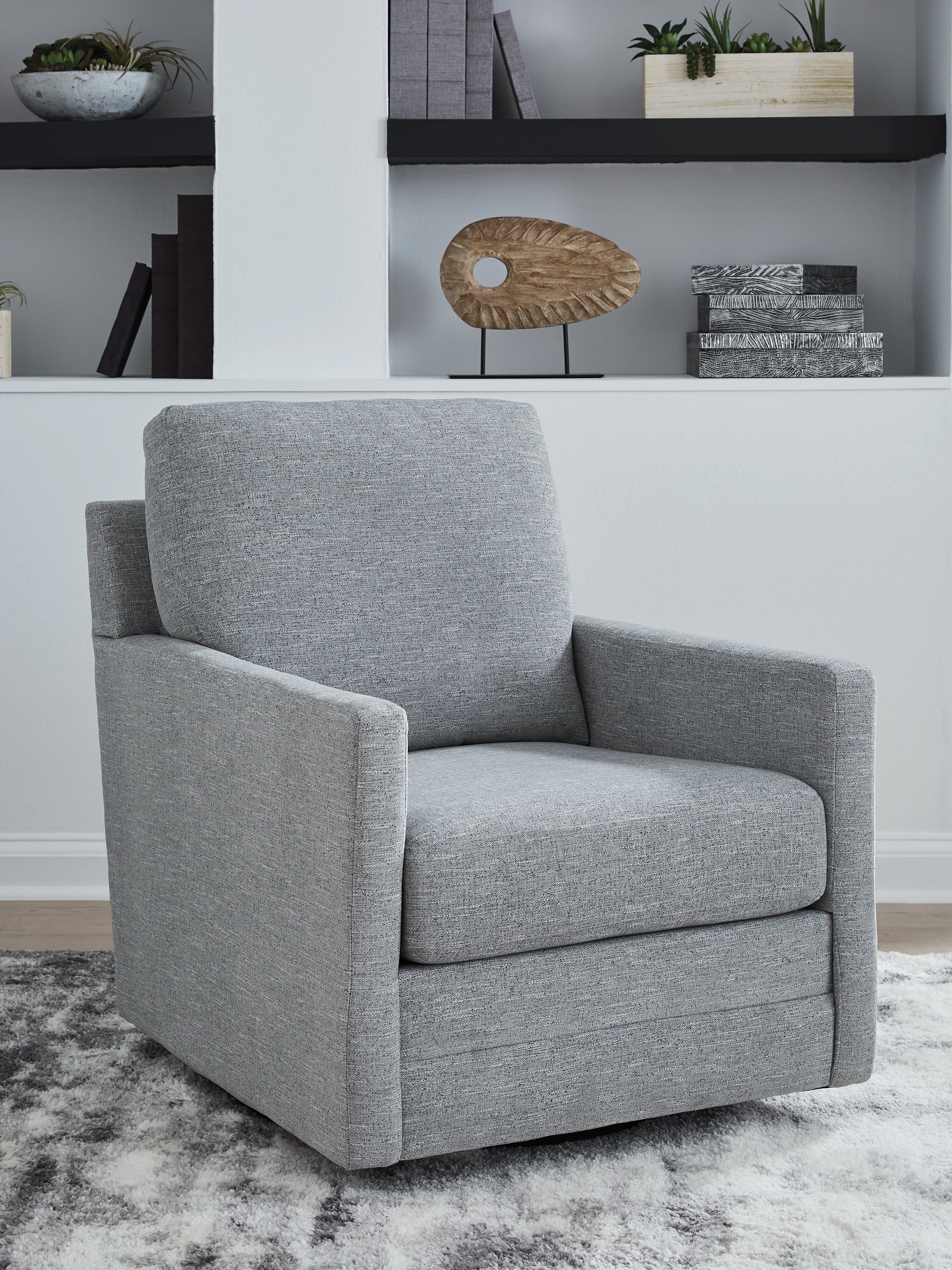 Freybourne Pewter Swivel Accent Chair – Luna Furniture