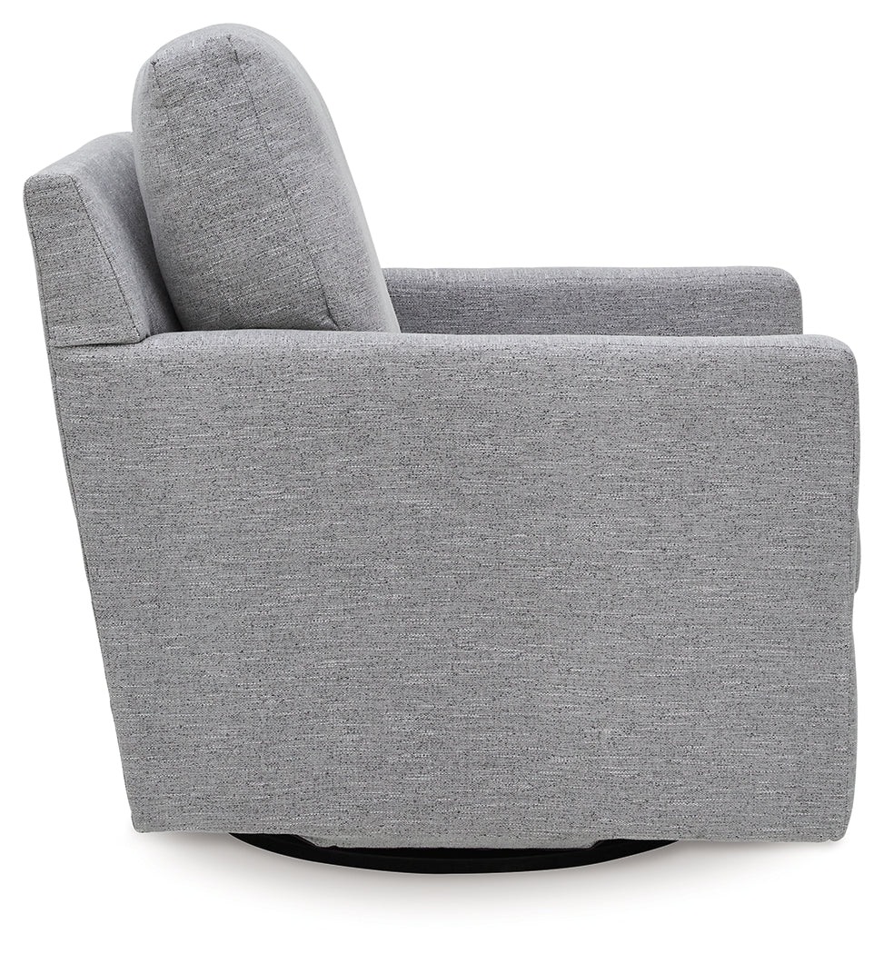 Freybourne Pewter Swivel Accent Chair from Ashley - Luna Furniture