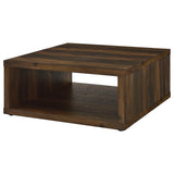 Frisco Dark Pine Square Engineered Wood Coffee Table from Coaster - Luna Furniture