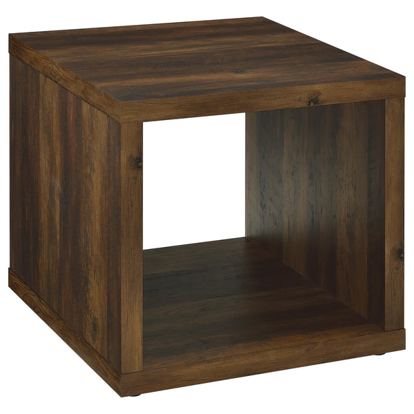 Frisco Dark Pine Square Engineered Wood Side End Table