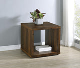 Frisco Dark Pine Square Engineered Wood Side End Table from Coaster - Luna Furniture