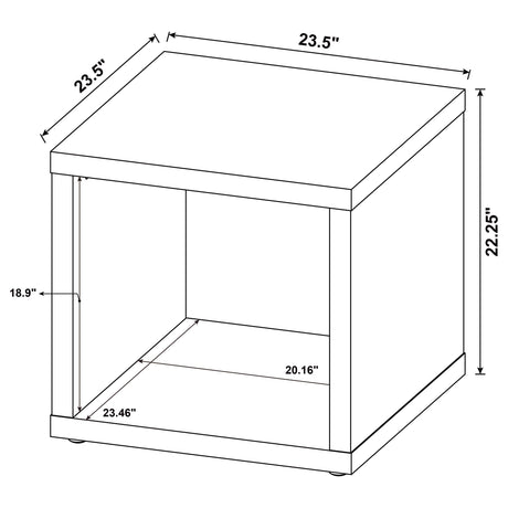 Frisco Dark Pine Square Engineered Wood Side End Table from Coaster - Luna Furniture