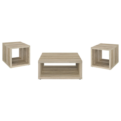 Frisco Distressed Pine 3-Piece Coffee and End Table Set from Coaster - Luna Furniture