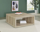 Frisco Distressed Pine Square Engineered Wood Coffee Table from Coaster - Luna Furniture