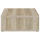 Frisco Distressed Pine Square Engineered Wood Coffee Table from Coaster - Luna Furniture