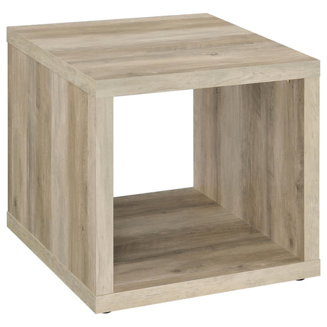 Frisco Distressed Pine Square Engineered Wood Side End Table from Coaster - Luna Furniture