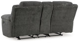 Frohn Graphite Reclining Loveseat with Console from Ashley - Luna Furniture