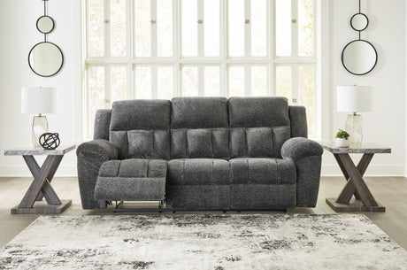 Frohn Graphite Reclining Sofa from Ashley - Luna Furniture
