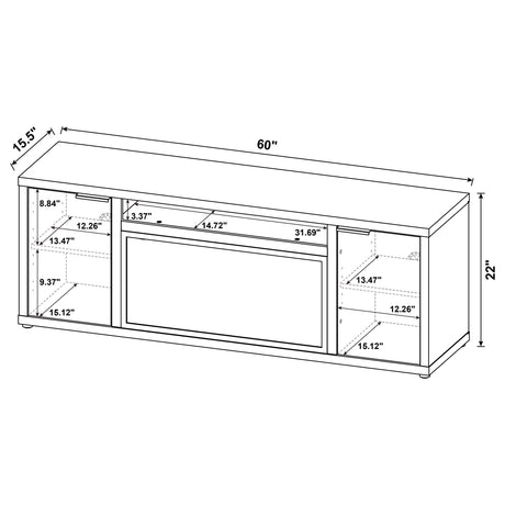 Fuller Mango 60-inch 2-Door TV Stand Fireplace Media Console from Coaster - Luna Furniture