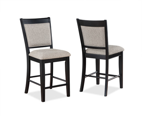 Fulton Charcoal/Light Gray Extendable Counter Height Dining Set from Crown Mark - Luna Furniture