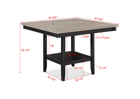 Fulton Charcoal/Light Gray Extendable Counter Height Dining Set from Crown Mark - Luna Furniture